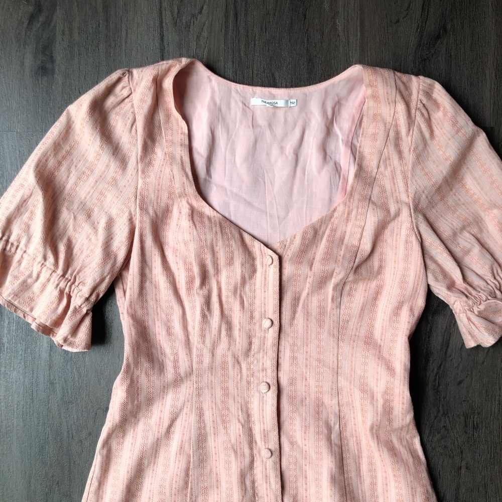 Tularosa Penny Mini Dress Size XS Pink Embroidered Tassels Boho Coquette Girlie - Picture 3 of 11